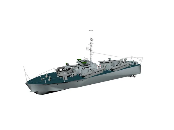 Militaire Kanonneerboot Zee — Stockfoto