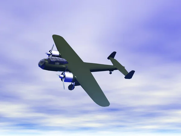 Military Propeller Plane Sky — Stock Photo, Image