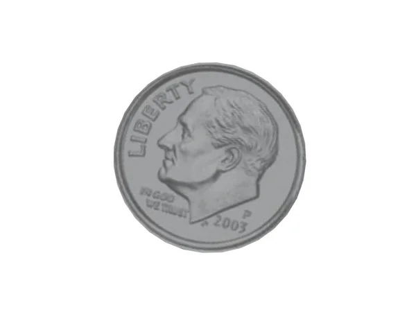 Ασημένιο Νόμισμα Ανάγλυφη Κεφαλή — Φωτογραφία Αρχείου