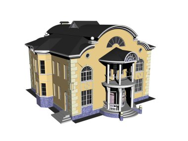 Ön cepheli çok katlı büyük bir bina.