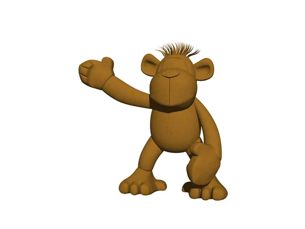Macaco Brinquedo Engraçado Feito Ondas Pelúcia — Fotografia de Stock