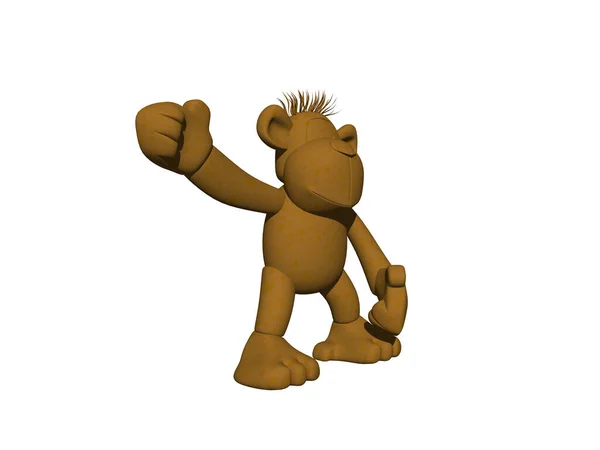 Funny Toy Monkey Made Plush Waves — Stock Photo, Image