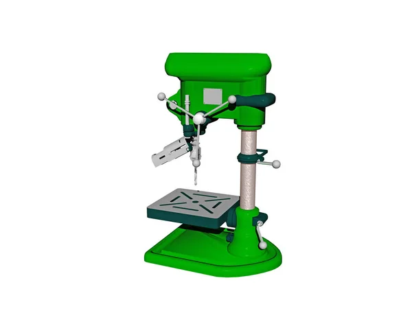 Green Steel Industrial Drilling Machine — Stock Photo, Image