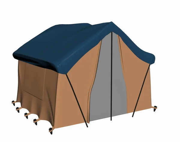 Большая Коричневая Семейная Палатка Кемпинга — стоковое фото