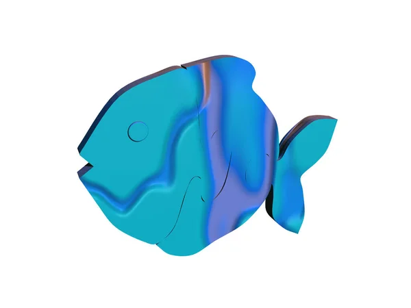Blue Ornamental Fish Swims — Stock Photo, Image
