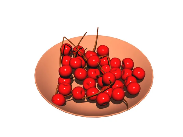 Bowl Red Sweet Cherries — Stock Photo, Image