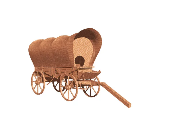 Drewniany Zadaszony Wagon Dyszlem — Zdjęcie stockowe