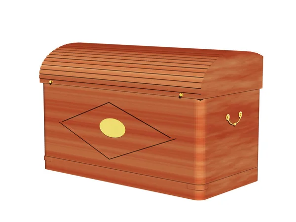 Drewniane Pudełko Ubrania Wyposażeniem — Zdjęcie stockowe