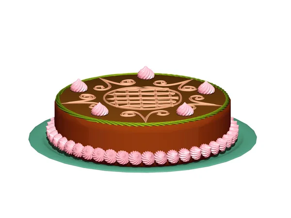 お皿の上の茶色のケーキ — ストック写真
