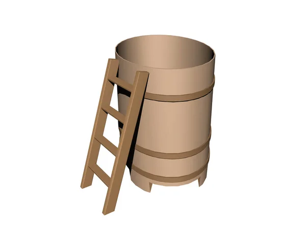 Wooden Hot Tub Ladder — Stock Photo, Image