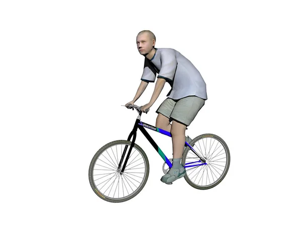 Homem Com Torto Volta Bicicleta — Fotografia de Stock