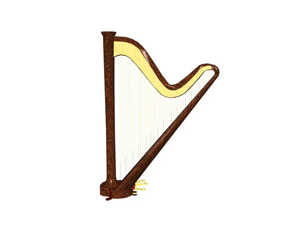 Ciężka Harfa Niebiańsko Brzmiącymi Strunami — Zdjęcie stockowe