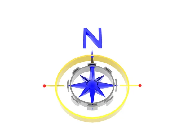 Złoty Kompas Igłą Magnetyczną — Zdjęcie stockowe