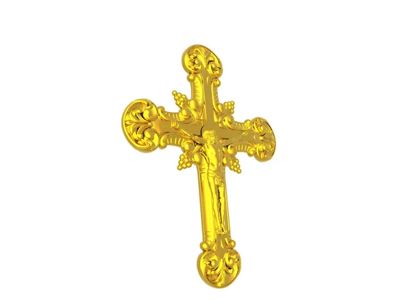 Χρυσός Σταυρός Θρησκευτικό Μενταγιόν — Φωτογραφία Αρχείου