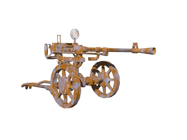 Антикварная Артиллерийская Пушка Колесах — стоковое фото
