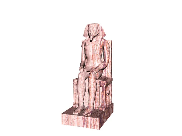 Grande Statue Égyptienne Pierre Pharaon Sur Son Trône — Photo