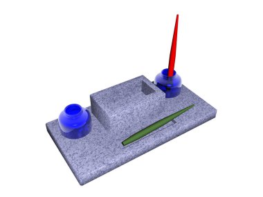 Dolma kalem ve kalemle masa seti