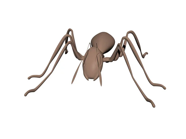 Brązowa Mrówka Leśna Złożonymi Oczami Sosną — Zdjęcie stockowe