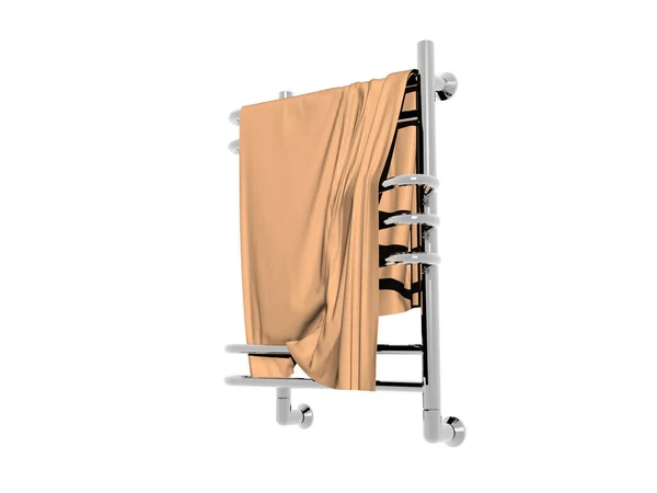 Metalen Buizen Voor Verwarming Badkamer Met Tovel — Stockfoto