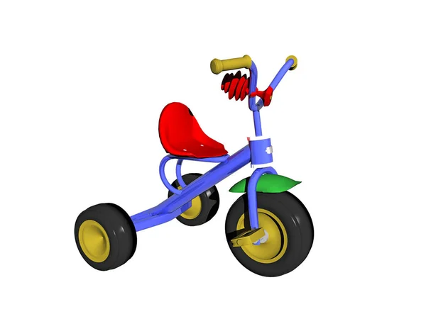 Kolorowy Rower Trzykołowy Pokoju Zabaw — Zdjęcie stockowe
