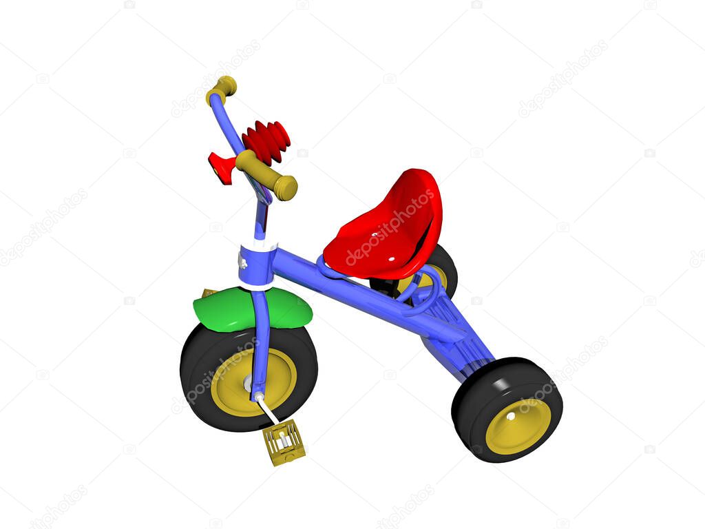 colorful tricycle in the playroom