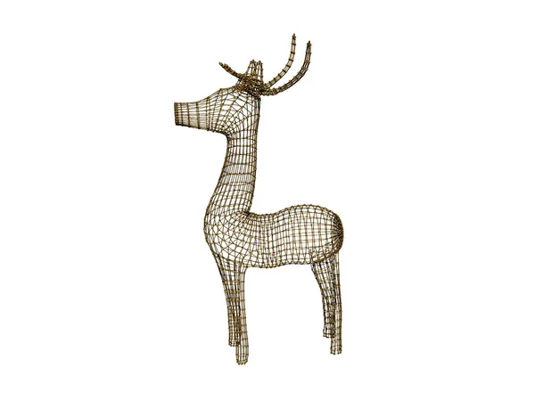 Reindeer Figurine Braided Wire — Stock Photo, Image