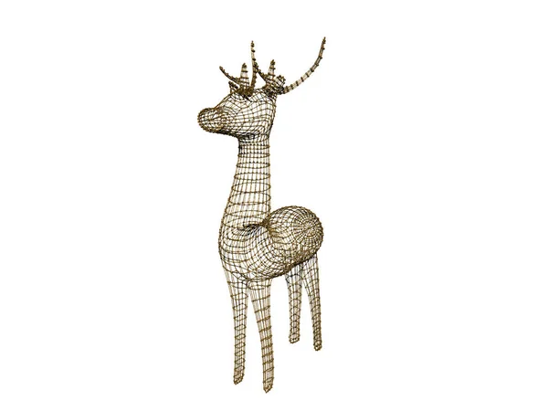 Reindeer Figurine Braided Wire — Stock Photo, Image