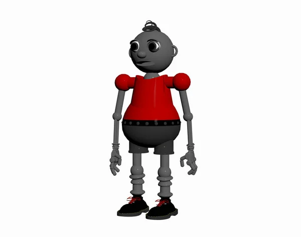 Personaje Dibujos Animados Niño Suéter Rojo —  Fotos de Stock
