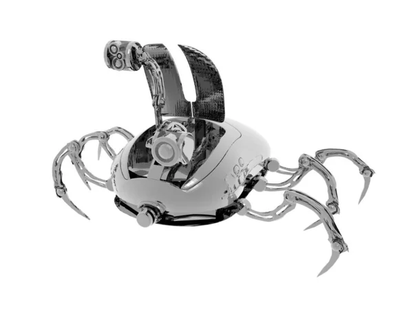 Silberne Robotermaus Mit Beinen Und Kamera — Stockfoto