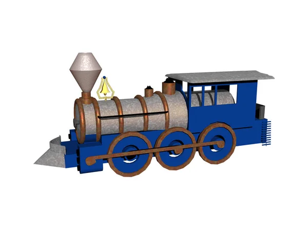 Blaue Spielzeuglokomotive Kinderzimmer — Stockfoto