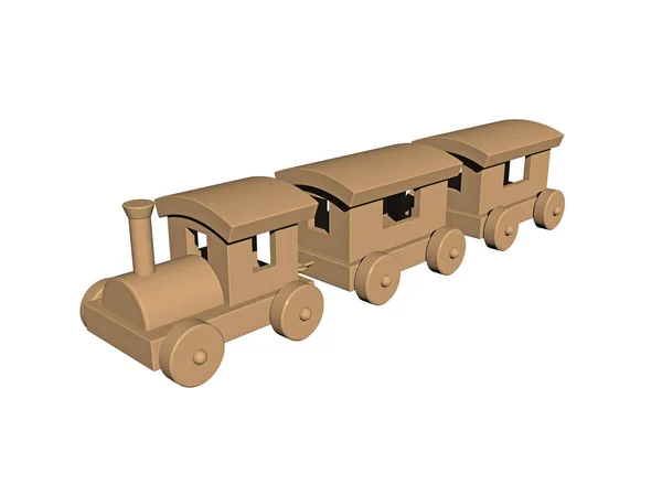 保育園の木のおもちゃの鉄道 — ストック写真