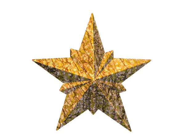 Golden Five Pointed Star — Stock Photo, Image