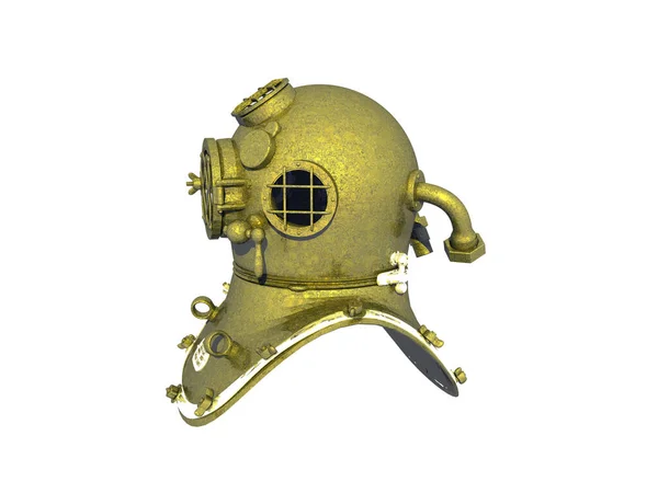 heavy brass diving helmet with portholes