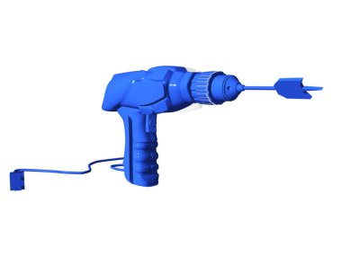 Güç kablosu ile mavi matkap