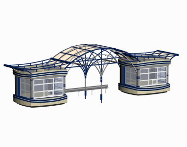 Barınak olarak çatı olan otobüs durağı.