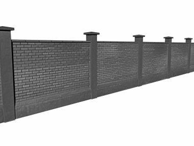 Sınır olarak yüksek, uzun taş duvar