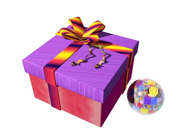 Confezione Regalo Colorata Con Fiocco Chiuso — Foto Stock