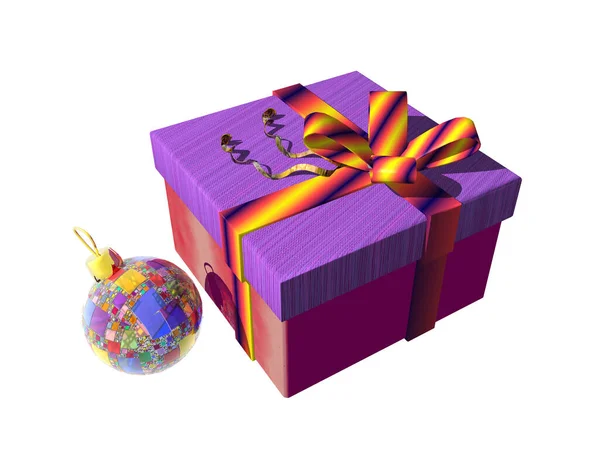Красочная Подарочная Коробка Закрытым Бантом — стоковое фото
