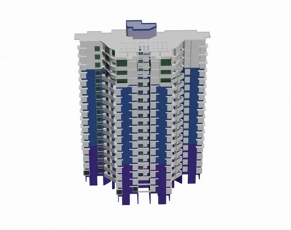 Groot Hoogbouw Complex Steden — Stockfoto