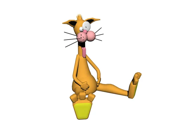 Lustige Cartoon Katze Mit Entsetztem Gesichtsausdruck — Stockfoto