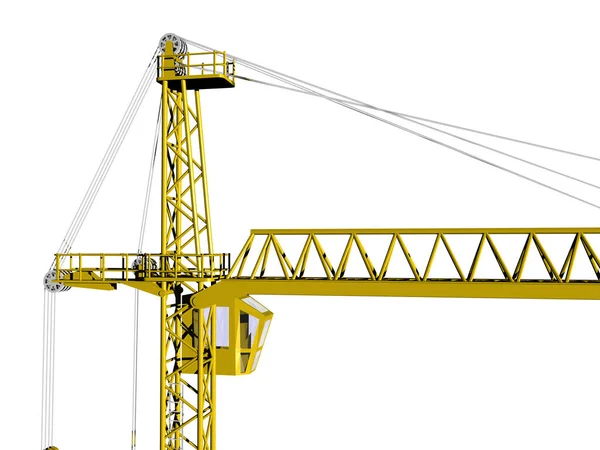 Yellow Construction Crane Steel Struts — Stock Photo, Image