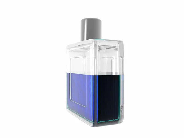 Botella Vidrio Con Aftershave Azul — Foto de Stock