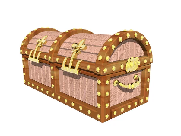 Wooden Treasure Chest Fittings — Stock Photo, Image
