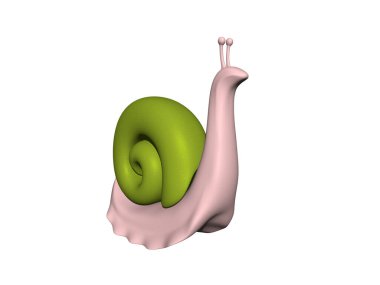 Yeşil kaplamalı pembe salyangoz