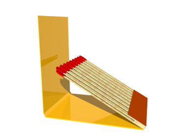 Kibrit ve kırmızı sülfür başlıklı kibrit kutusu.