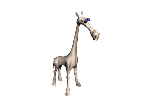 Statyett Tecknad Giraff Med Lång Hals — Stockfoto