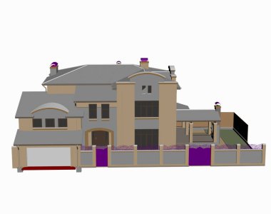 Garajlı büyük bir villa.