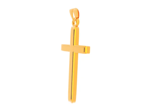 Croce Oro Come Ciondolo Religioso — Foto Stock