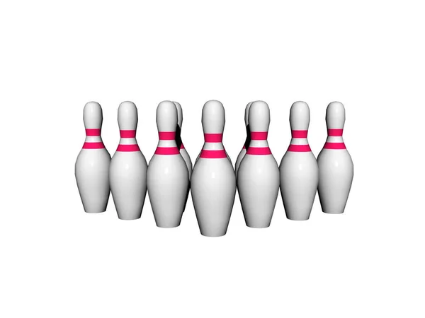 Bowling Barevnými Koulemi Kuželkami — Stock fotografie