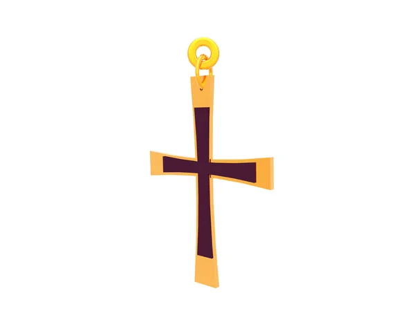 Cruz Oro Como Colgante Religioso — Foto de Stock